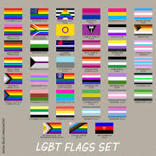 Vector symbols of the LGBT community. Set of LGBT flags. The ...