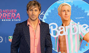 Ryan Gosling channels his Barbie character Ken in a pink shirt as ...